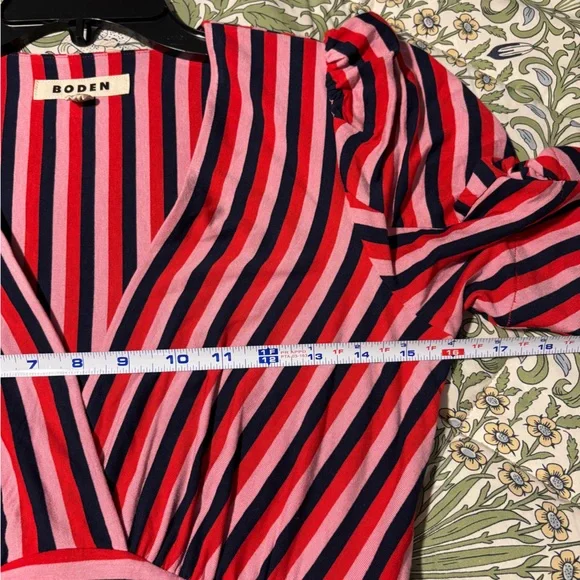 Boden Kristen Stripe A-Line V-Neck Midi Dress - Picture 11 of 16